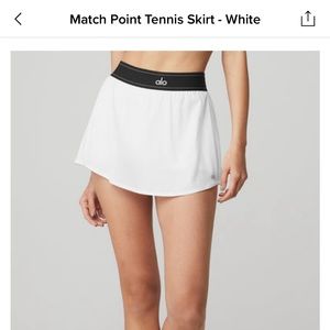 NWT White ALO match point tenis logo skirt